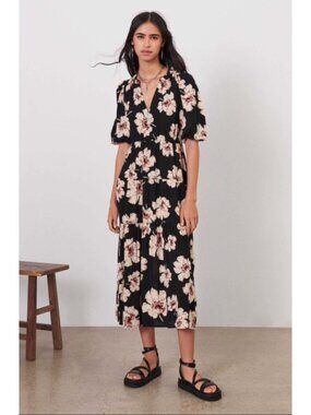 Ba&sh Kory Floral Midi Dress